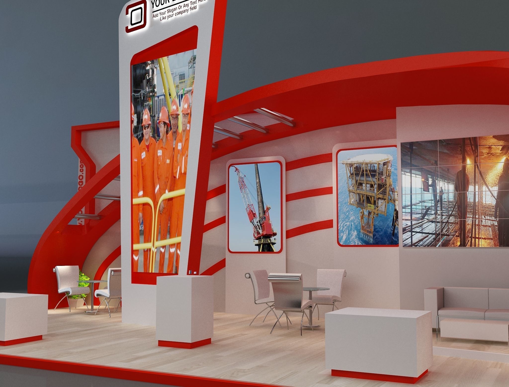 Booth Exhibition Stand a230b 3D model_2