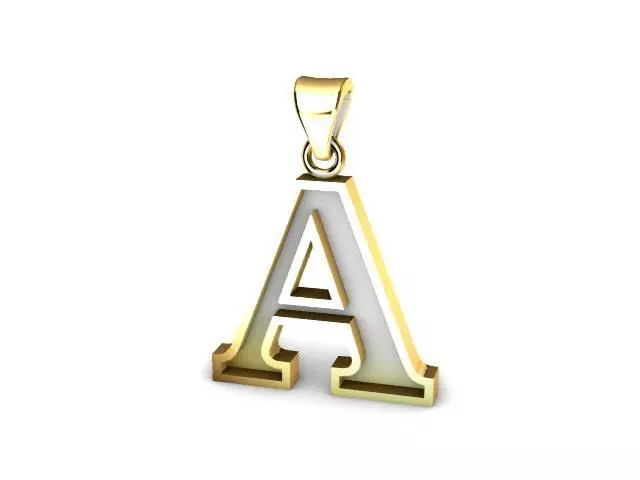 letter A pendant 3D print model