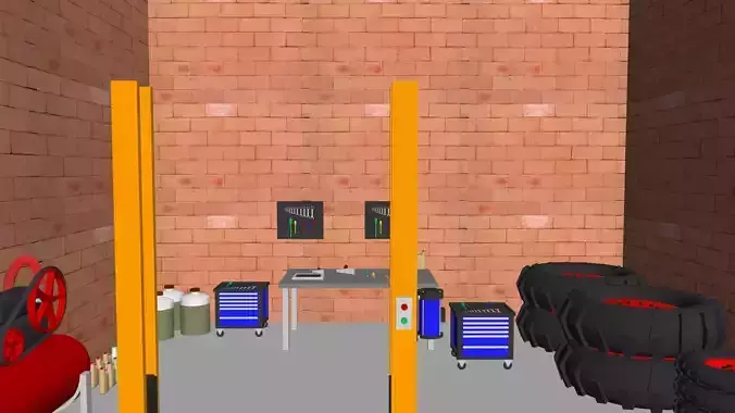 car workshop cartoon