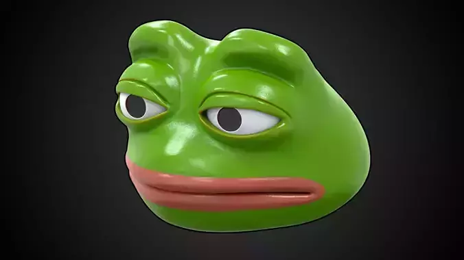 Pepe the Frog - Base Head Low-poly 3D model