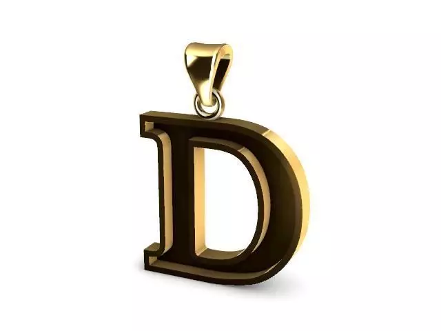 letter D pendant 3D print model