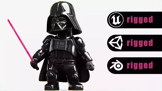 TOON VADER-B Rigged for Unreal Engine - Unity - MIXAMO 