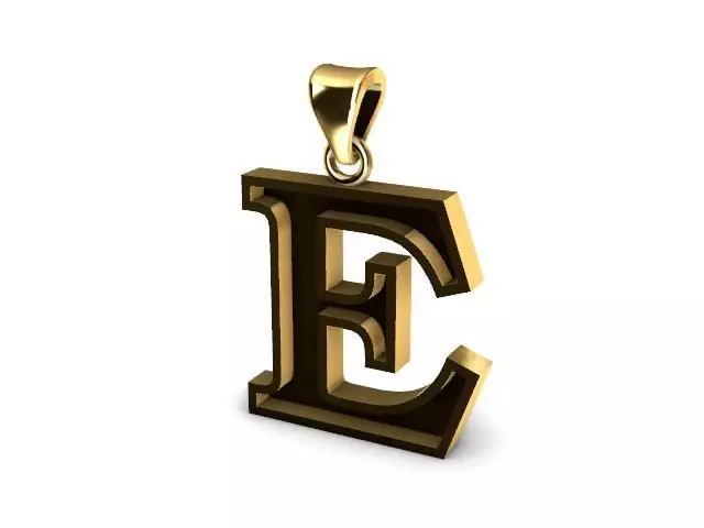 letter E pendant 3D print model