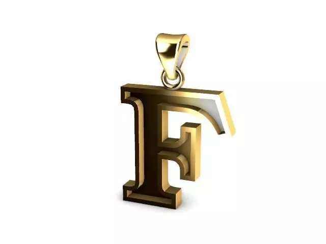 letter F pendant 3D print model