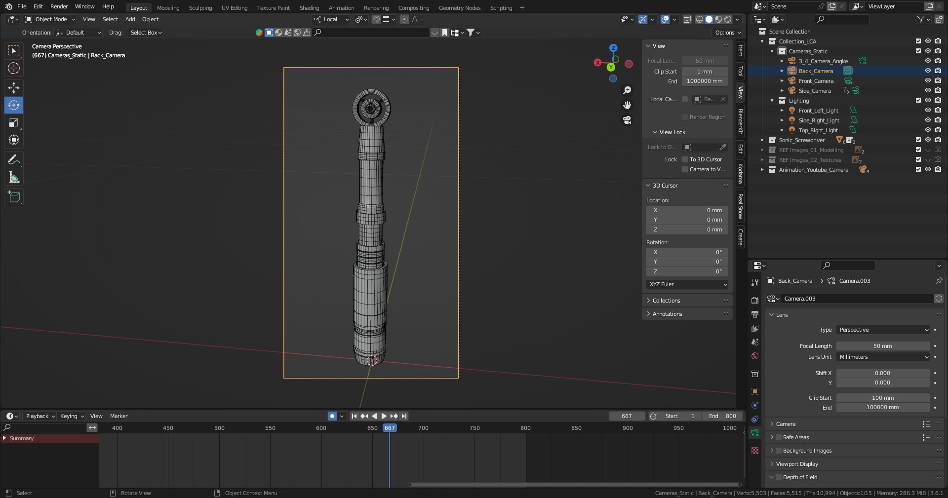 1970s Sonic Screwdriver Doctor Who 60TH Anniversary Celebration 3D model_6