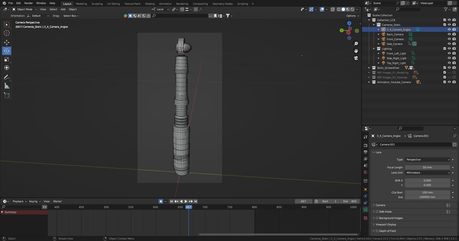 1970s Sonic Screwdriver Doctor Who 60TH Anniversary Celebration 3D model_12