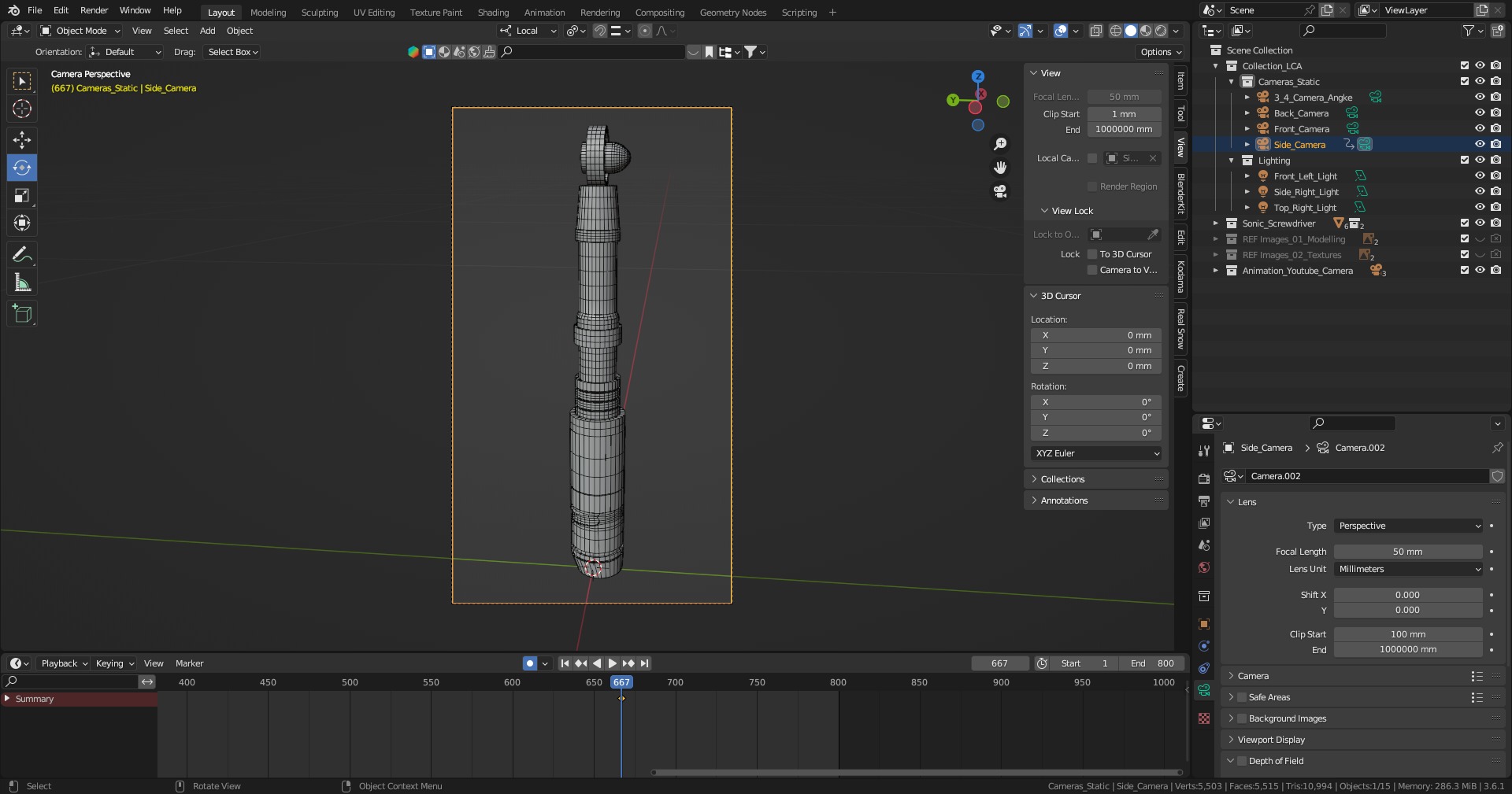 1970s Sonic Screwdriver Doctor Who 60TH Anniversary Celebration 3D model_3