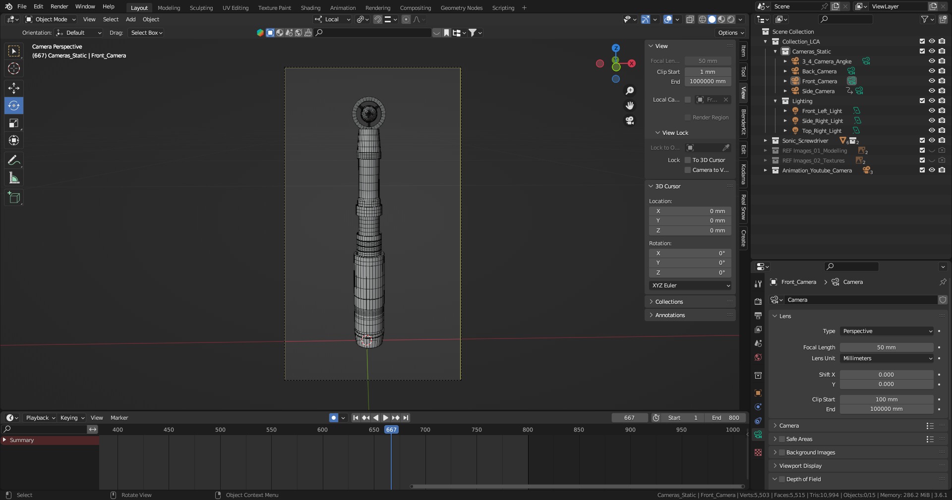 1970s Sonic Screwdriver Doctor Who 60TH Anniversary Celebration 3D model_9