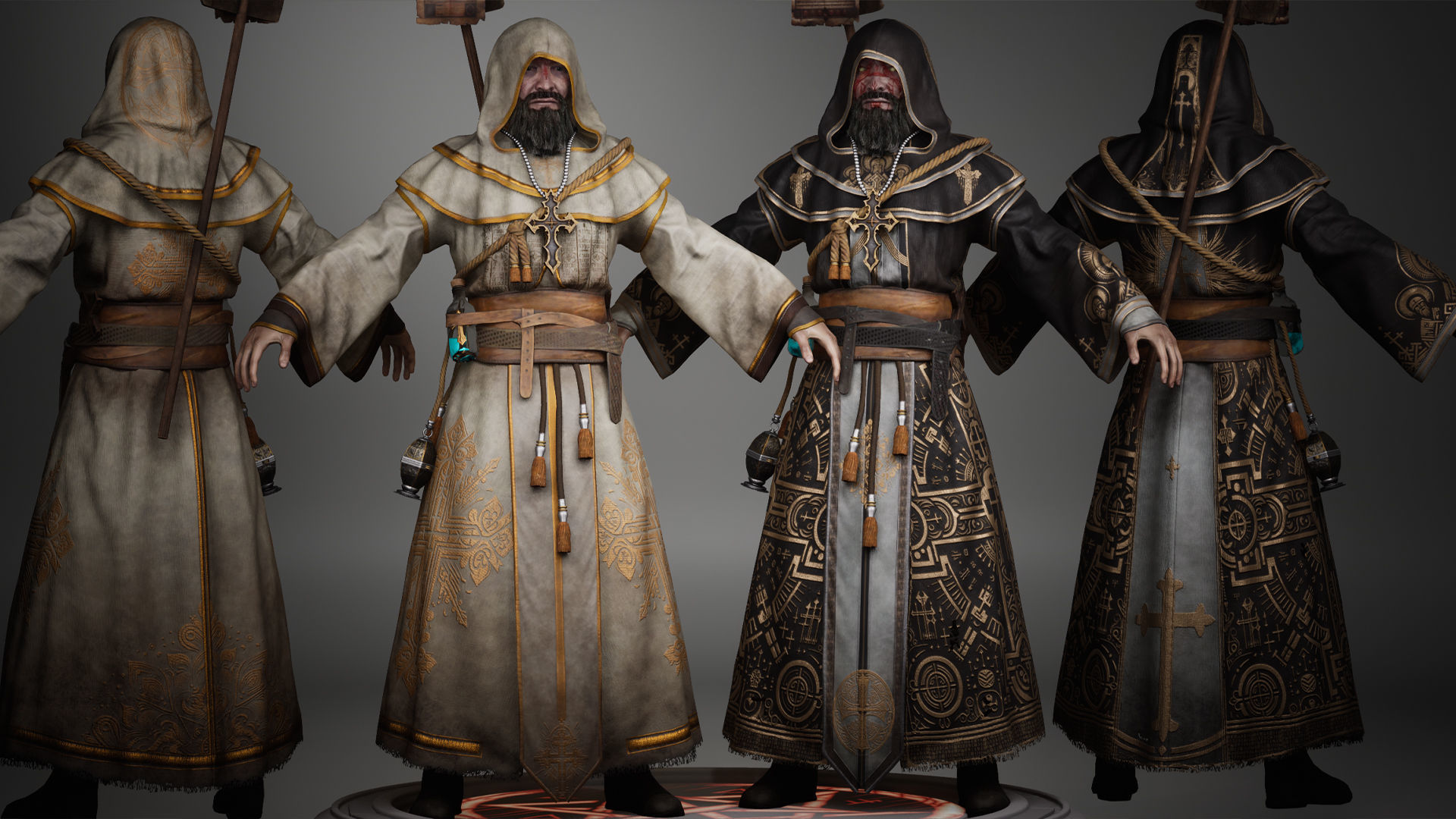 Priest Low-poly 3D model_3