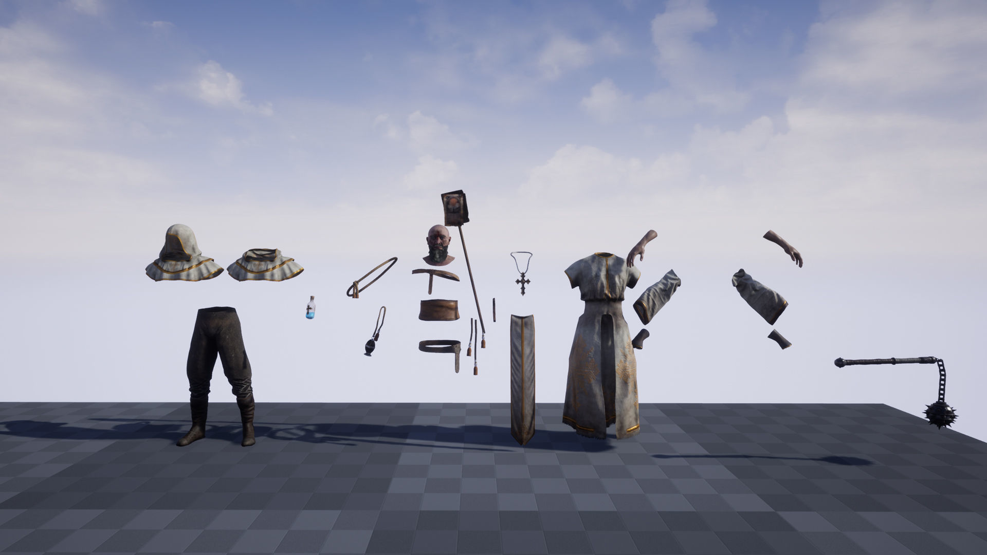 Priest Low-poly 3D model_15