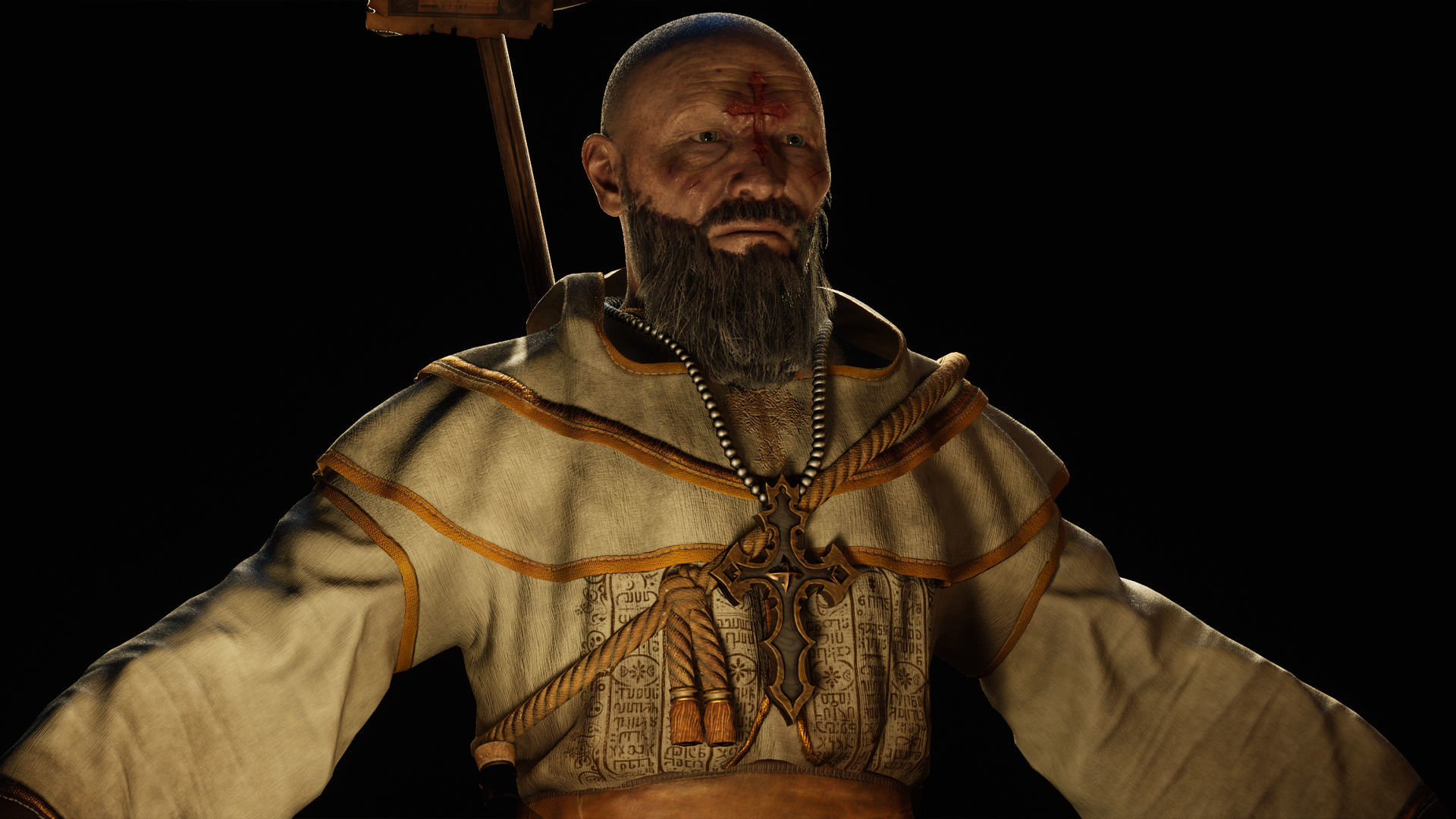 Priest Low-poly 3D model_2