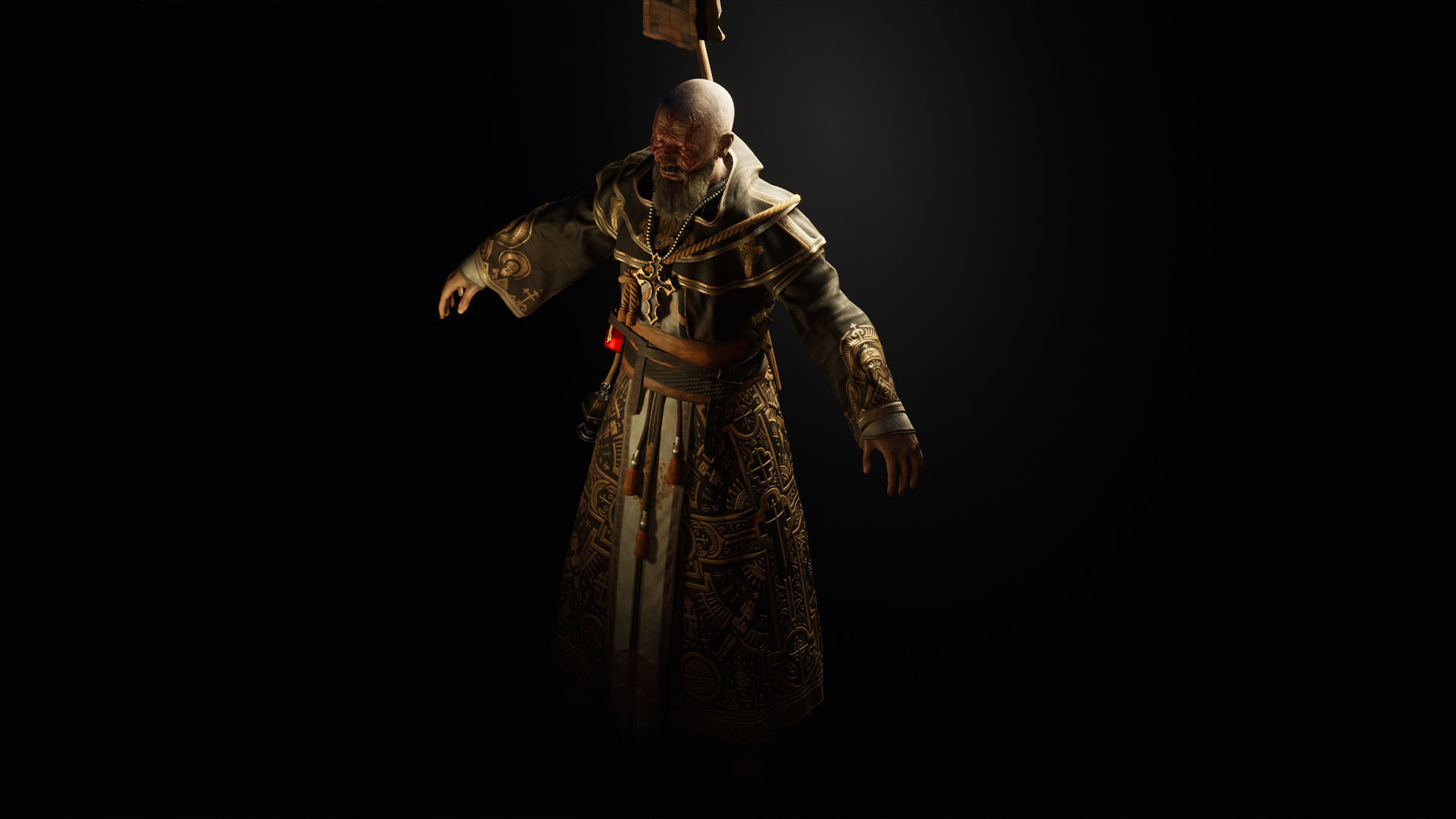 Priest Low-poly 3D model_7