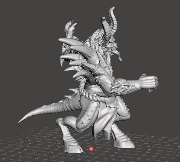 HORNED DEMON MINIATURE MODEL FOR FANTASY GAMES DND RPG 3D print model_2