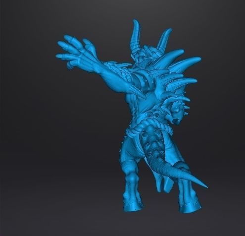 HORNED DEMON MINIATURE MODEL FOR FANTASY GAMES DND RPG 3D print model_7