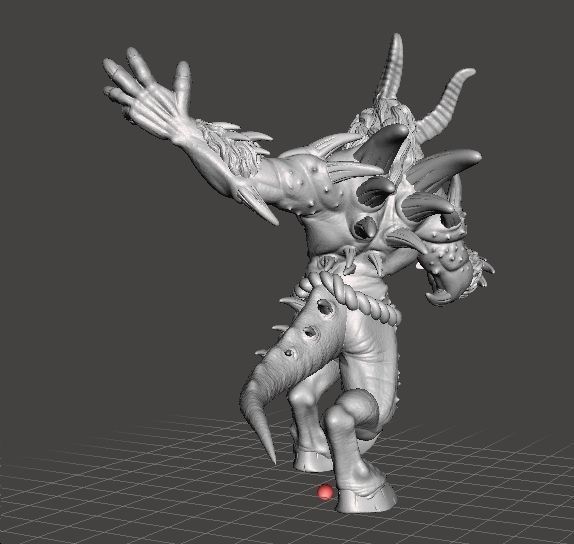 HORNED DEMON MINIATURE MODEL FOR FANTASY GAMES DND RPG 3D print model_3
