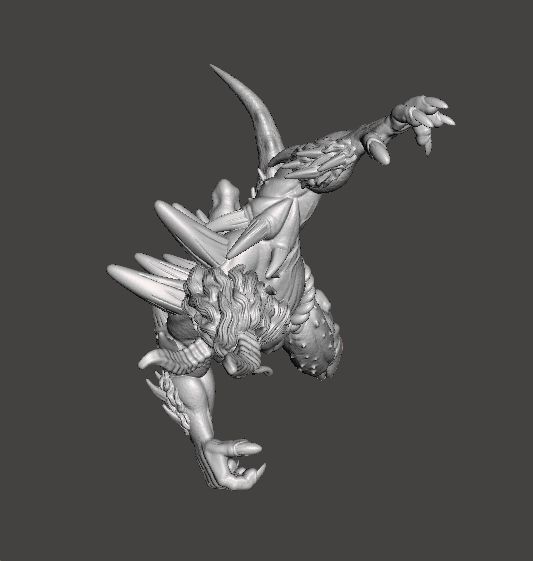 HORNED DEMON MINIATURE MODEL FOR FANTASY GAMES DND RPG 3D print model_4