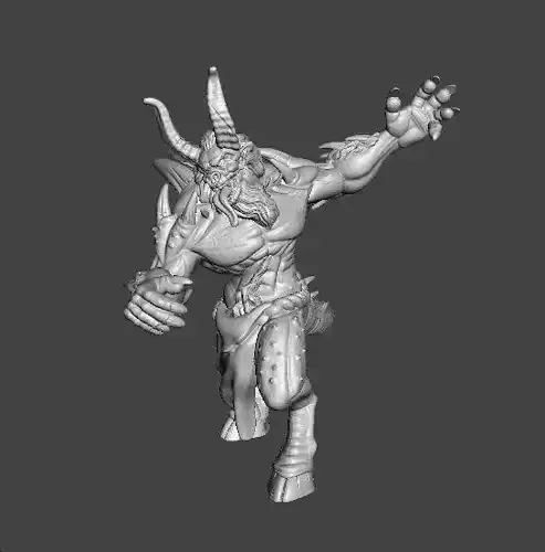 HORNED DEMON MINIATURE MODEL FOR FANTASY GAMES DND RPG 3D print model