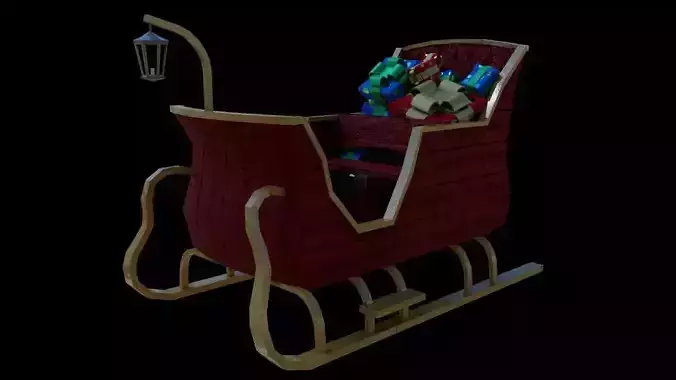 Santa sled low poly