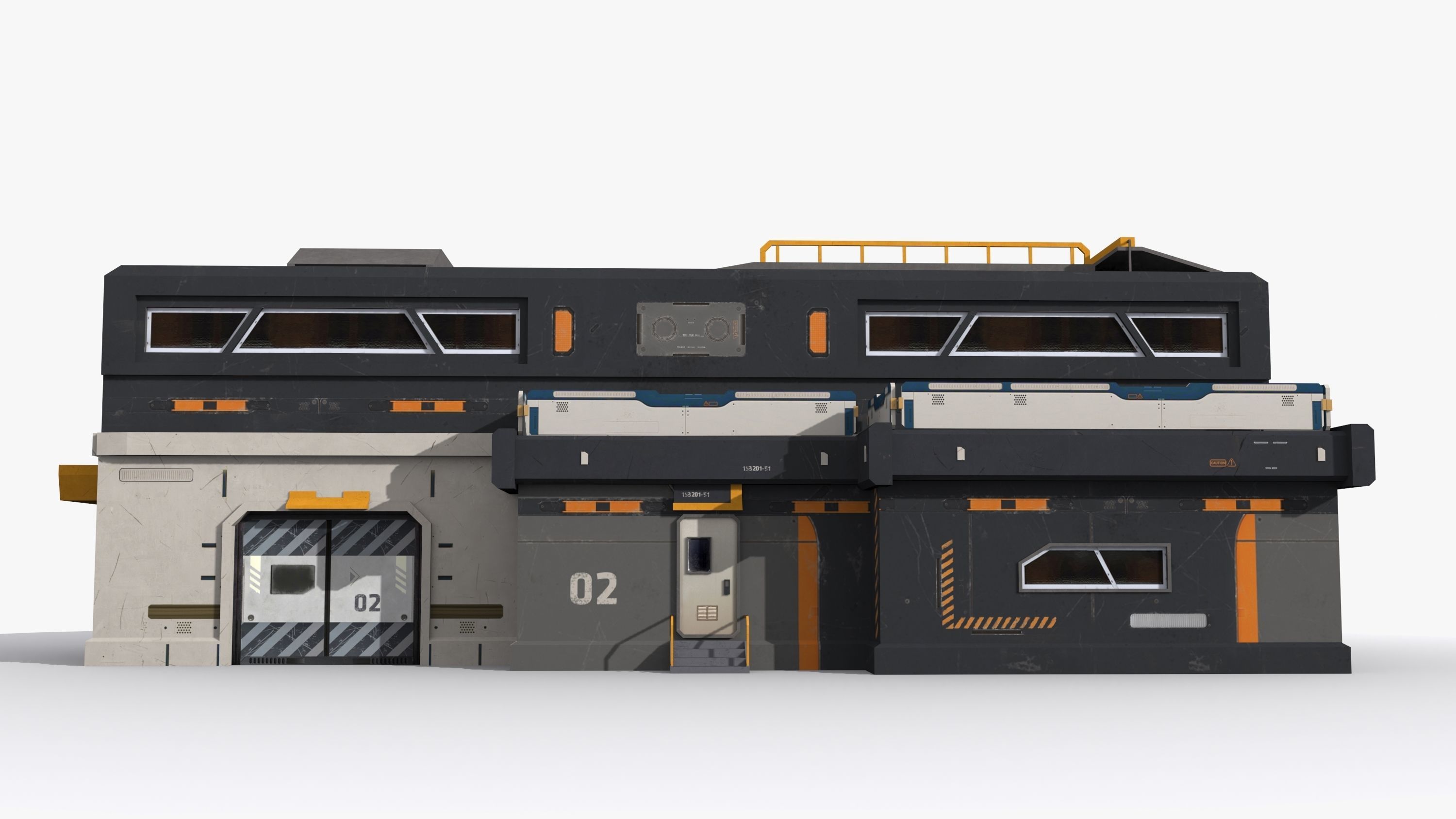 Sci-Fi Industrial x5 Low-poly 3D model_1
