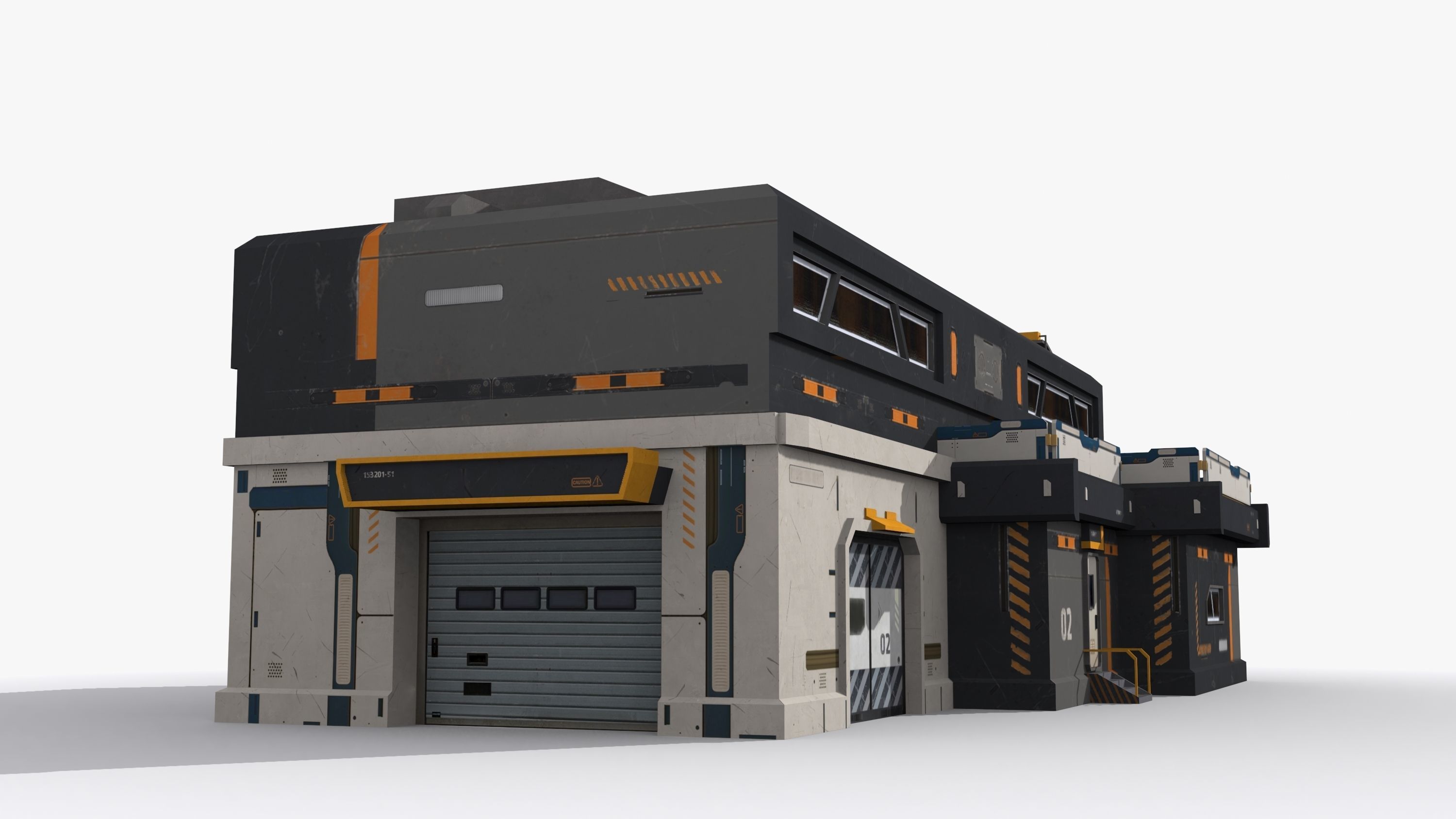 Sci-Fi Industrial x5 Low-poly 3D model_3