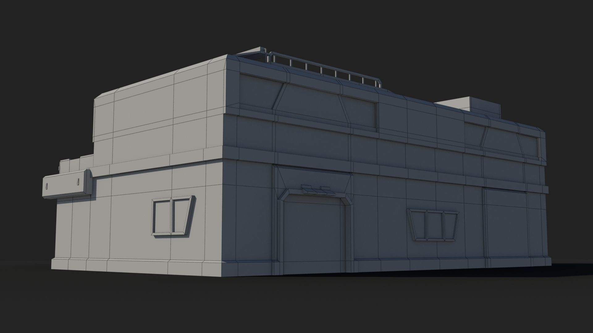 Sci-Fi Industrial x5 Low-poly 3D model_9