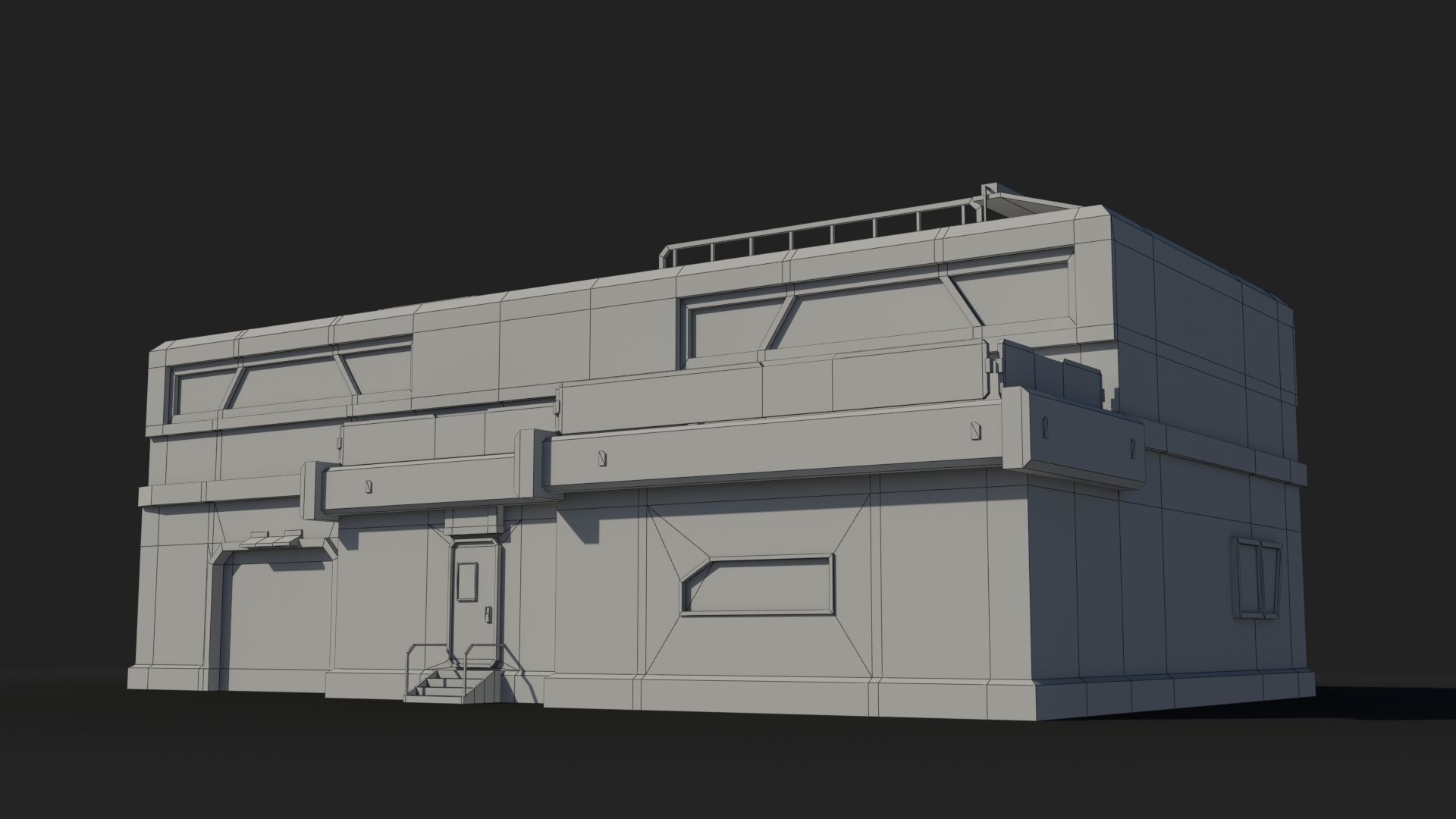 Sci-Fi Industrial x5 Low-poly 3D model_7