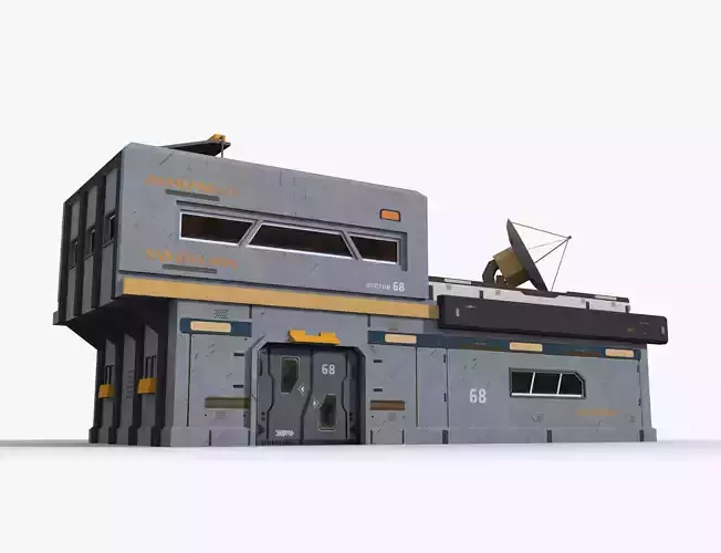 Sci-Fi Industrial x6 Low-poly 3D model