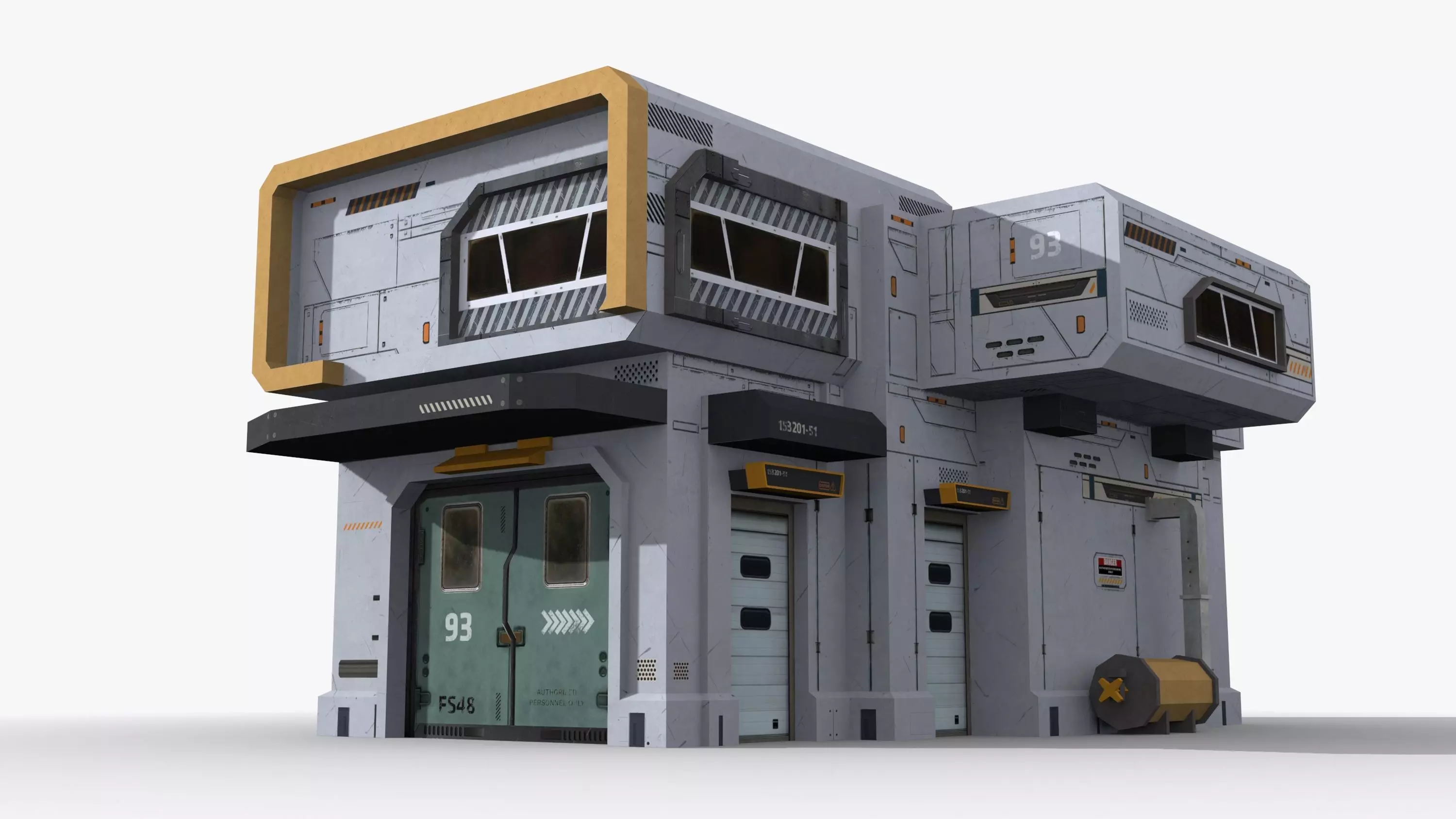 Sci-Fi Industrial x9 Low-poly 3D model_0