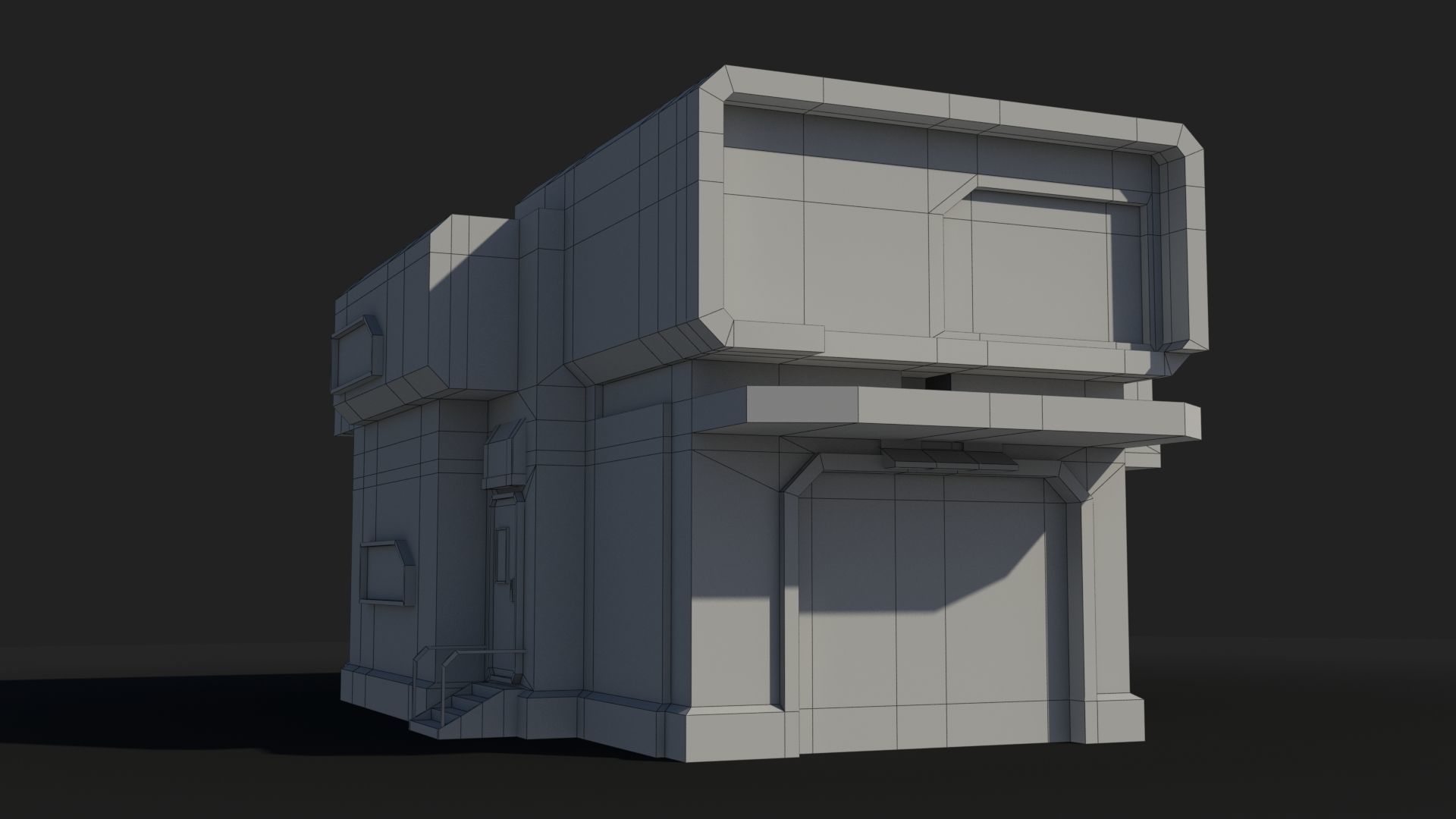 Sci-Fi Industrial x9 Low-poly 3D model_7