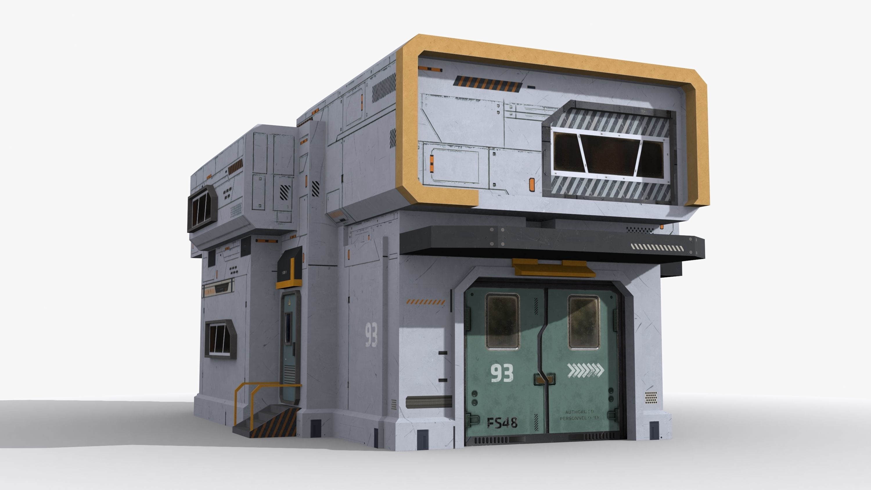 Sci-Fi Industrial x9 Low-poly 3D model_2
