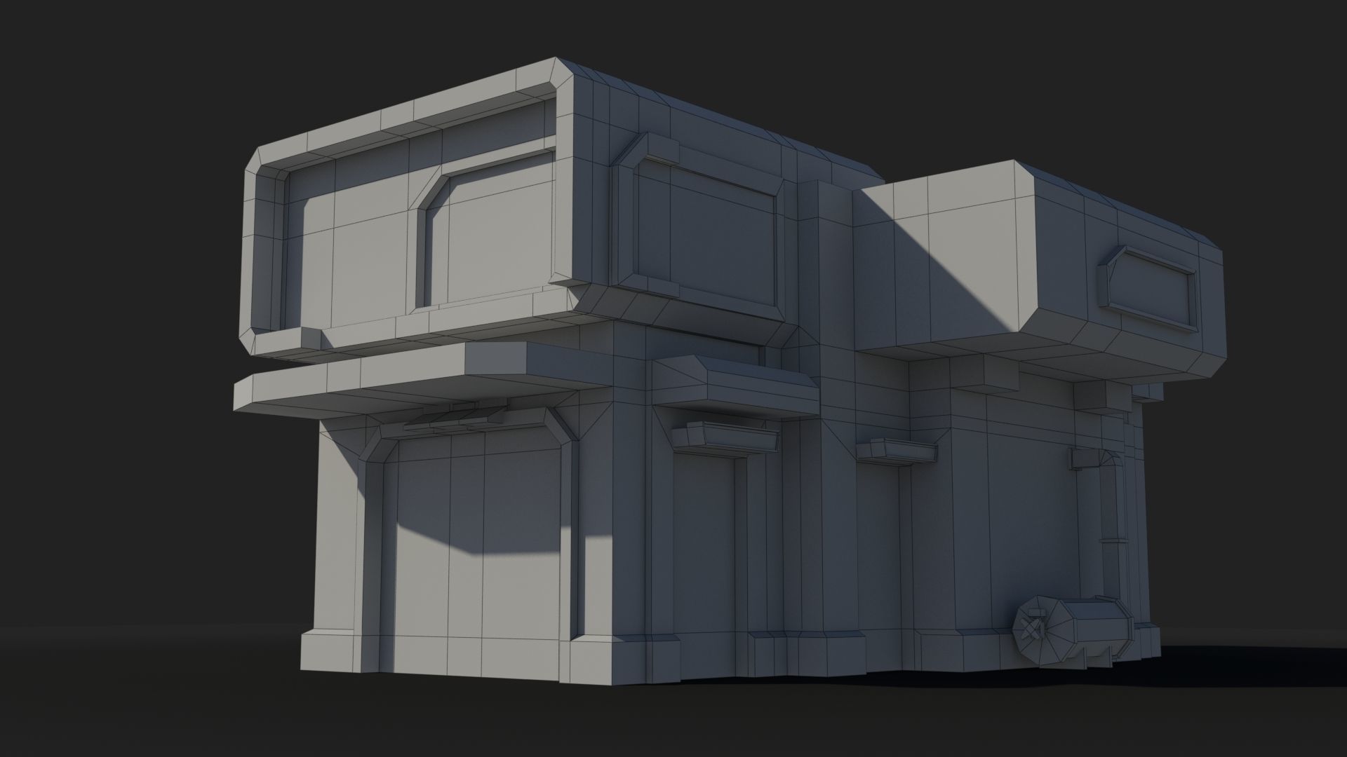 Sci-Fi Industrial x9 Low-poly 3D model_5