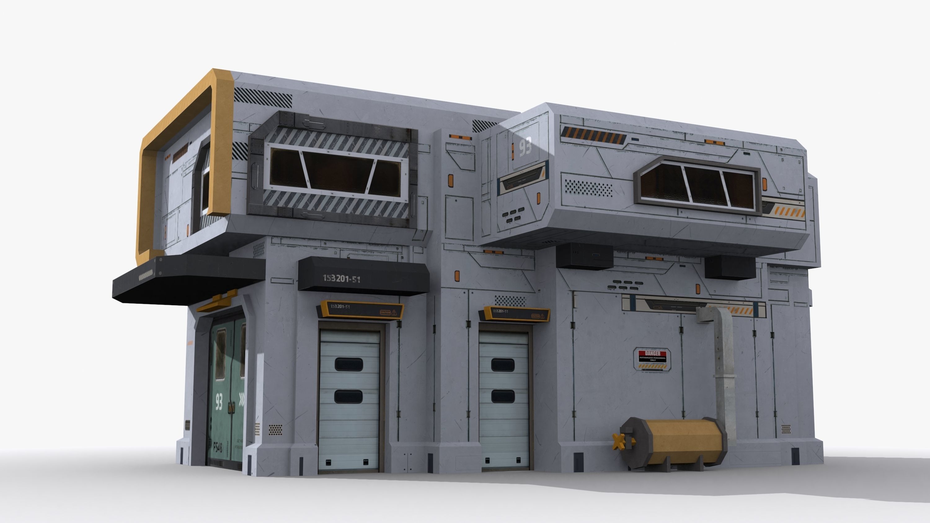 Sci-Fi Industrial x9 Low-poly 3D model_3