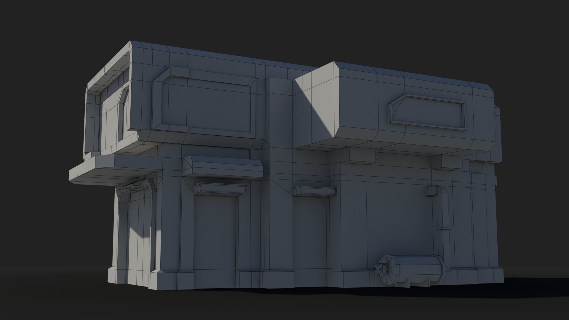 Sci-Fi Industrial x9 Low-poly 3D model_8