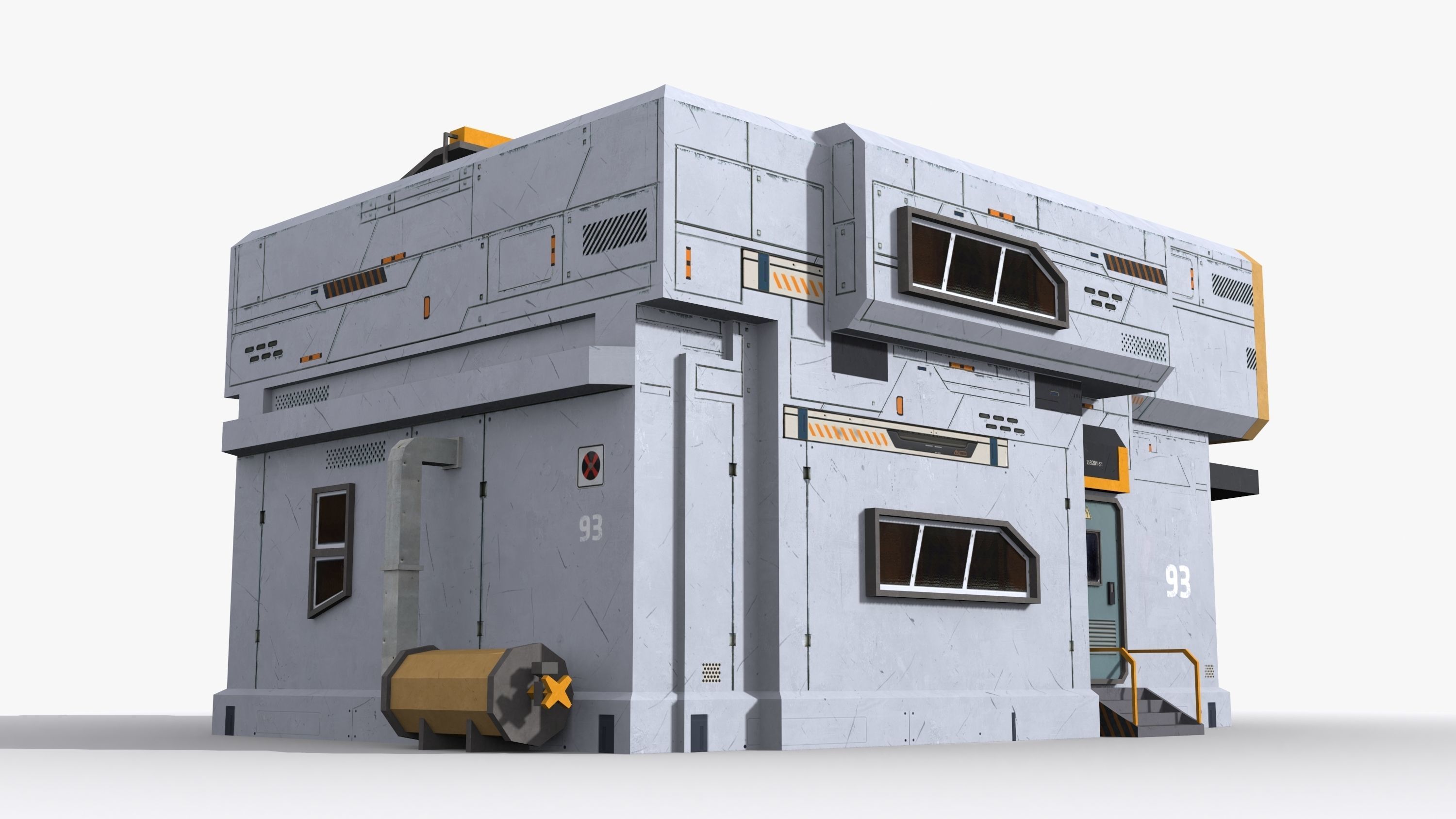 Sci-Fi Industrial x9 Low-poly 3D model_4