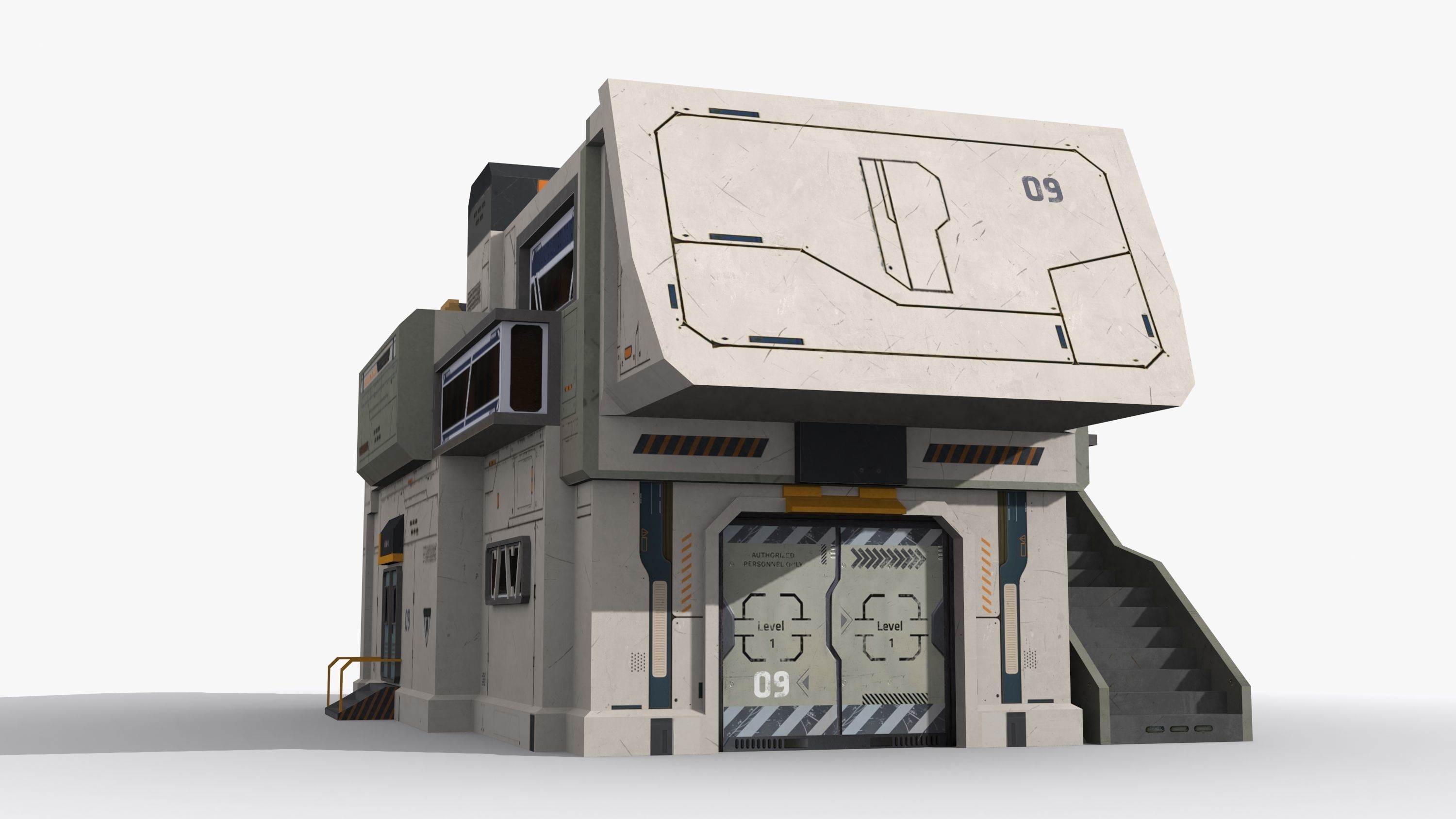 Sci-Fi Industrial x10 Low-poly 3D model_1