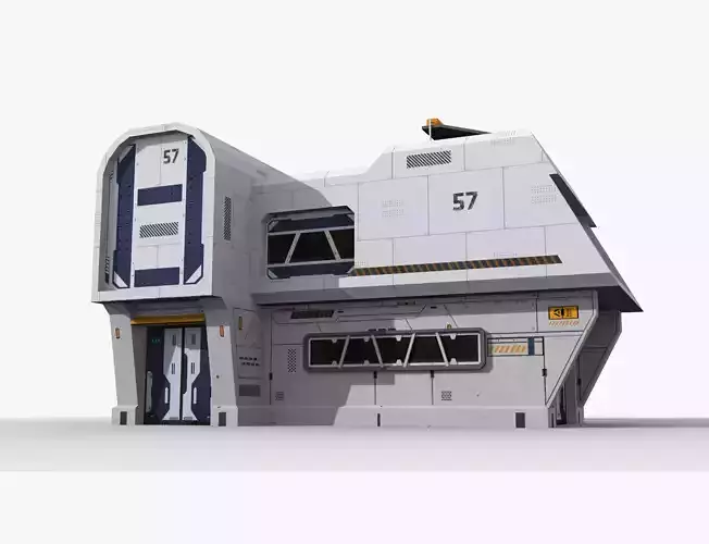 Sci-Fi Industrial x11 Low-poly 3D model