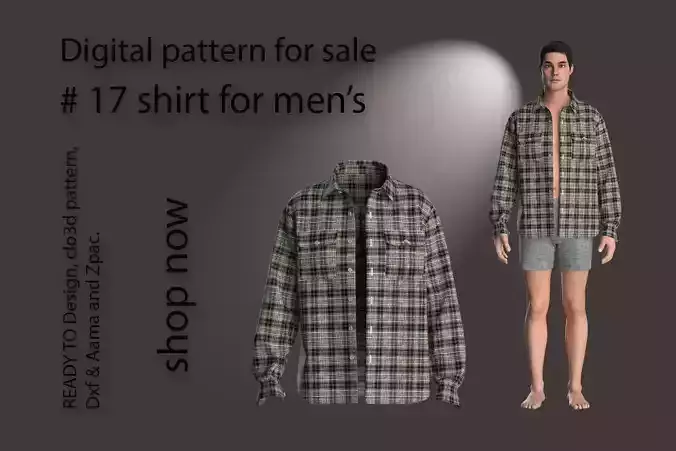 17 shirt pattern for men 3D print model