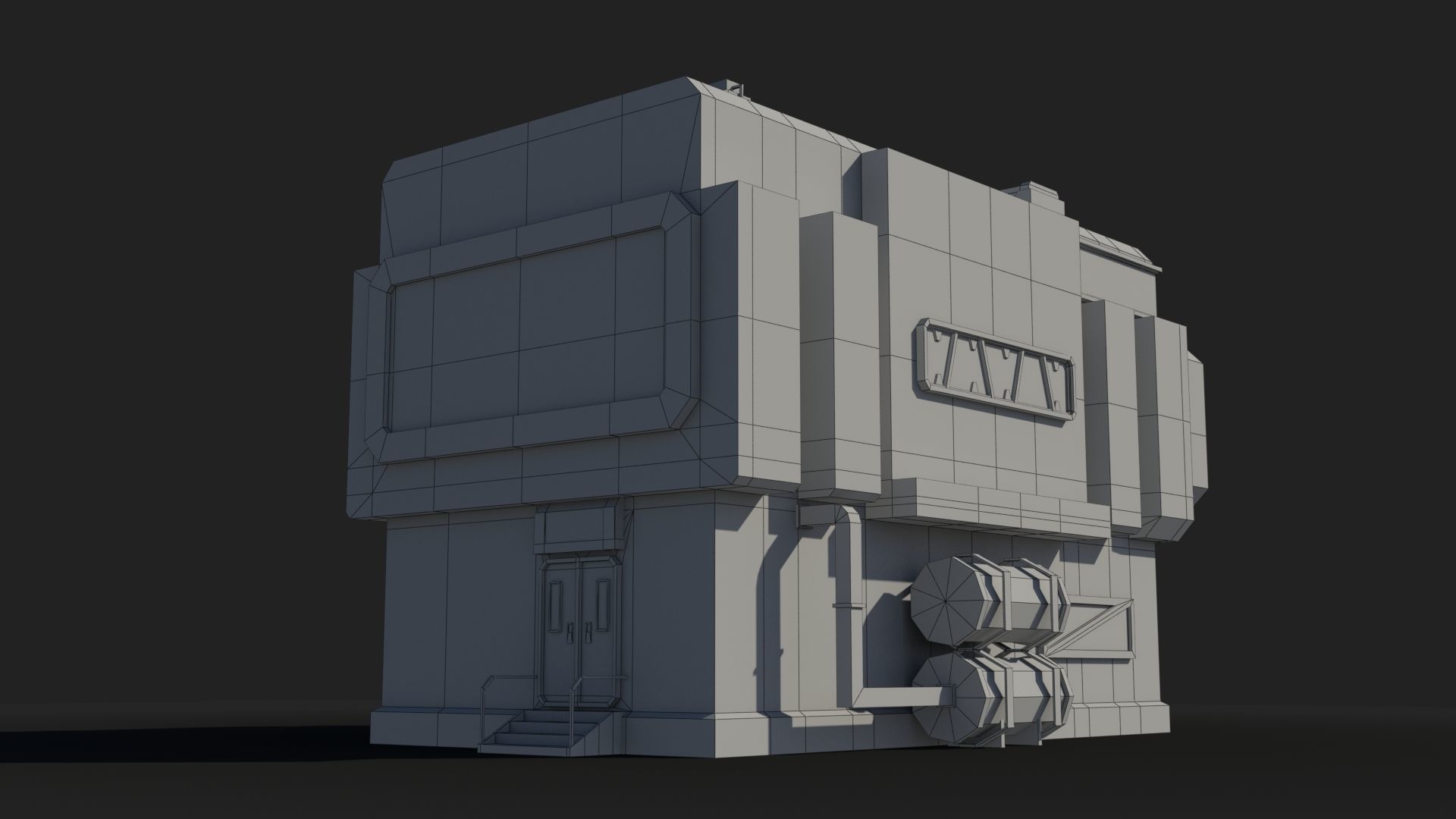 Sci-Fi Industrial x12 Low-poly 3D model_9