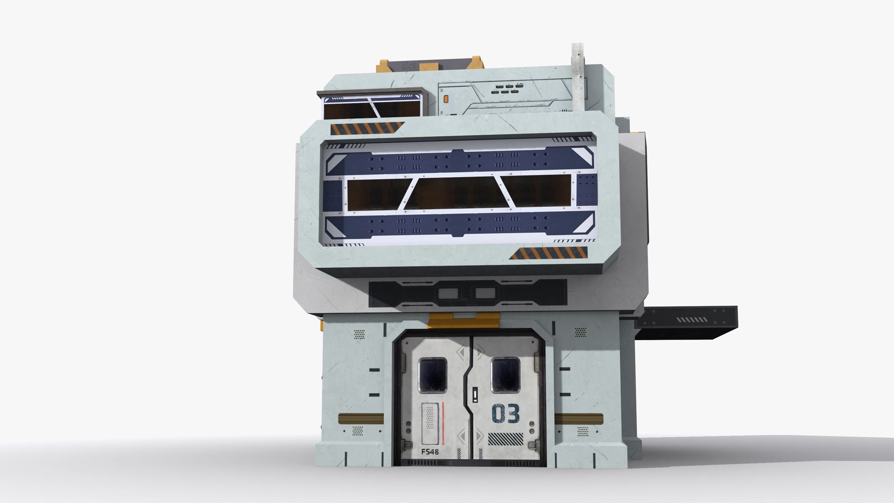 Sci-Fi Industrial x12 Low-poly 3D model_1