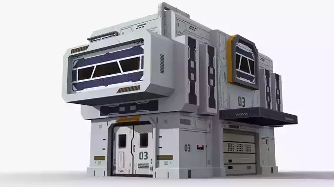 Sci-Fi Industrial x12 Low-poly 3D model