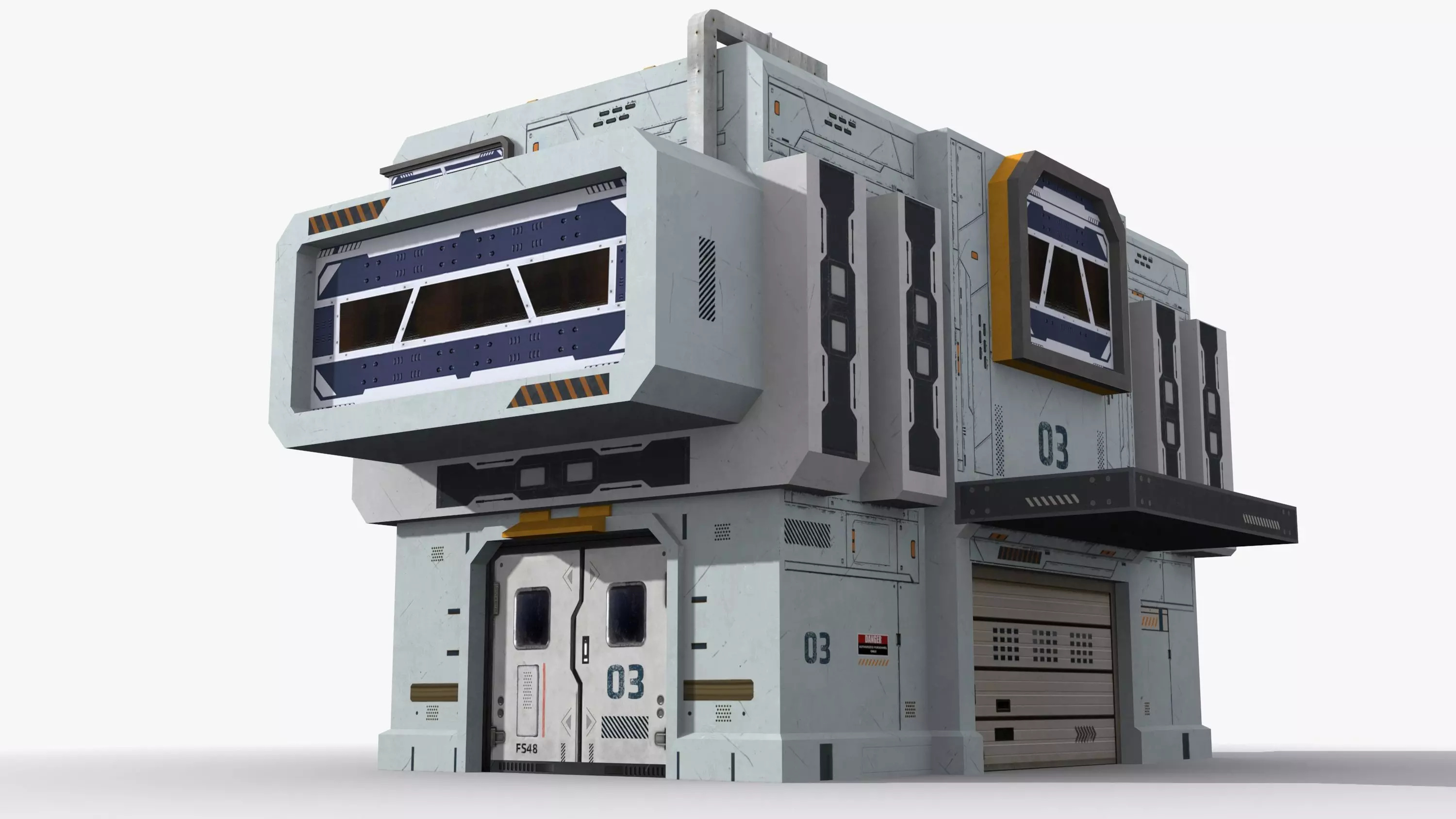 Sci-Fi Industrial x12 Low-poly 3D model_0