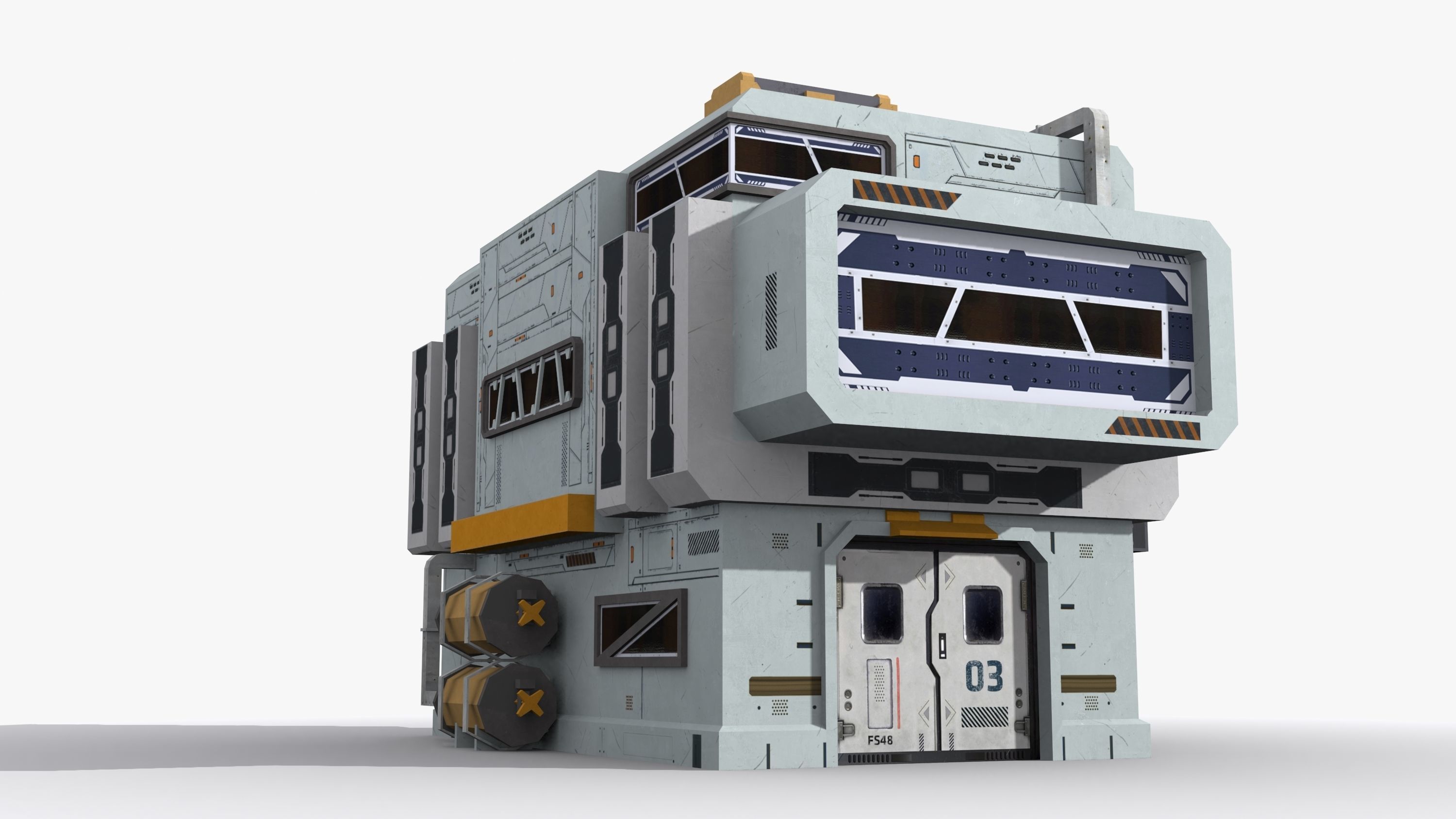 Sci-Fi Industrial x12 Low-poly 3D model_2