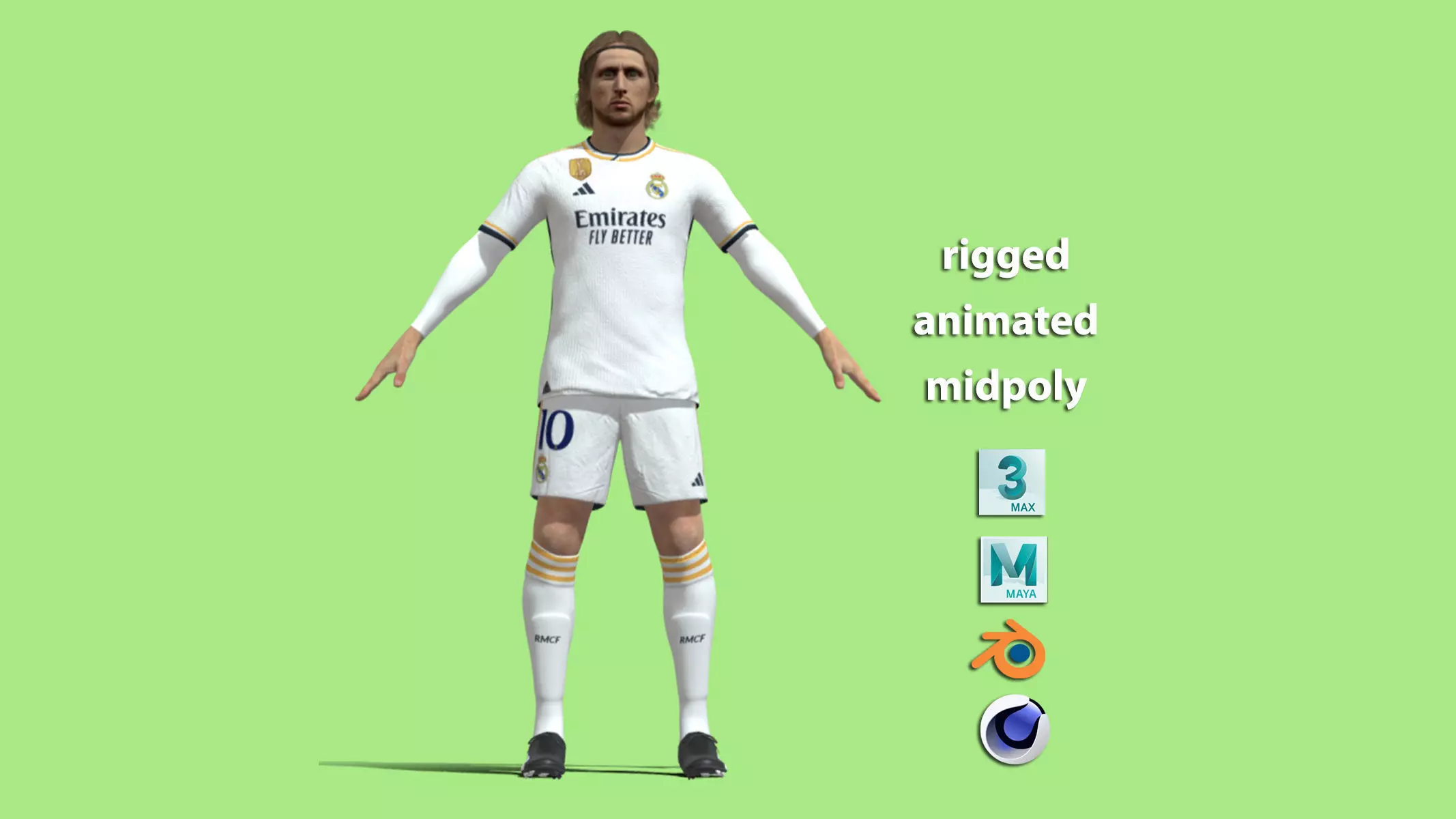 T-Pose Rigged Modric Real Madrid 23-24 3D model_0