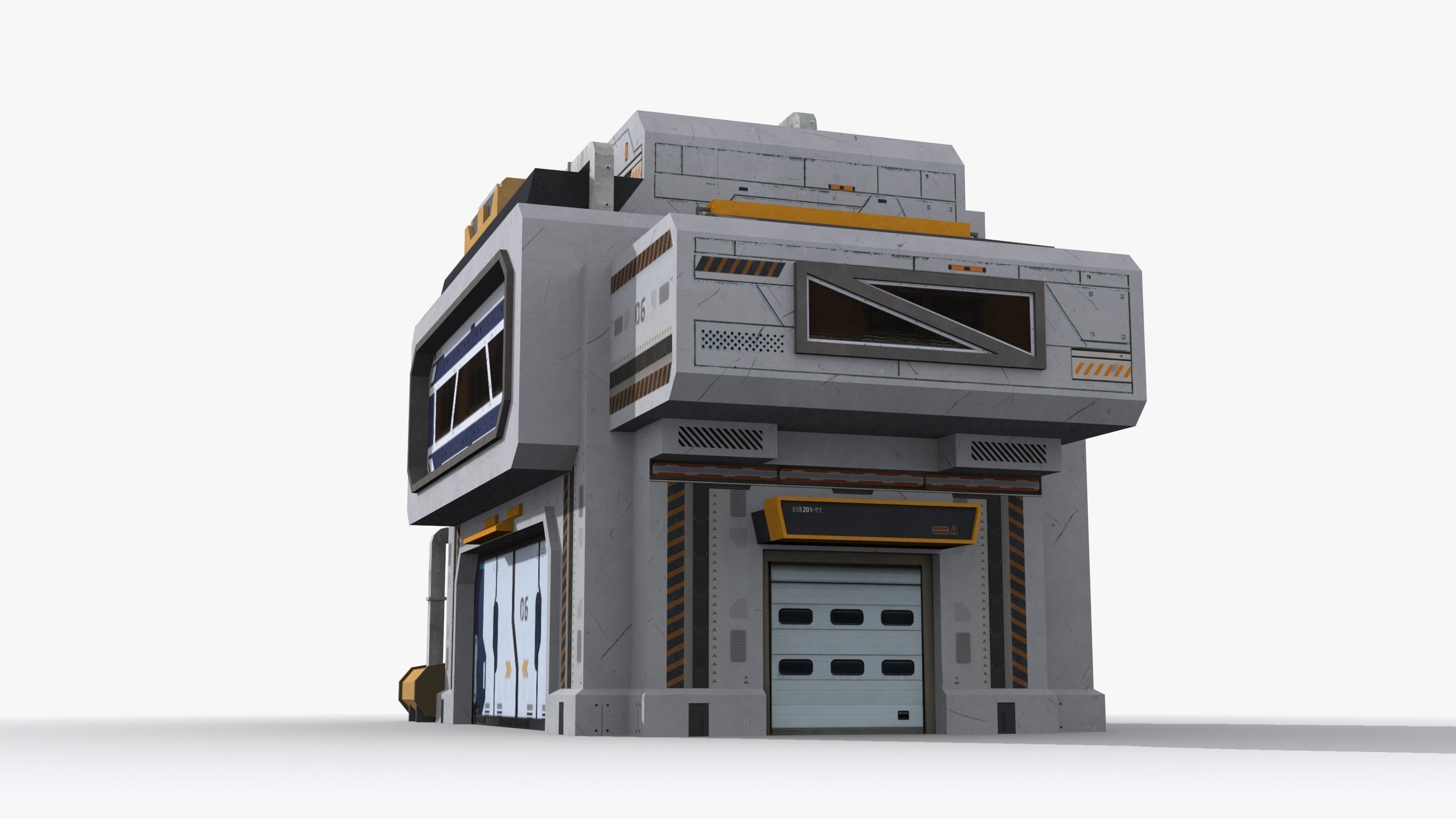 Sci-Fi Industrial x14 Low-poly 3D model_3
