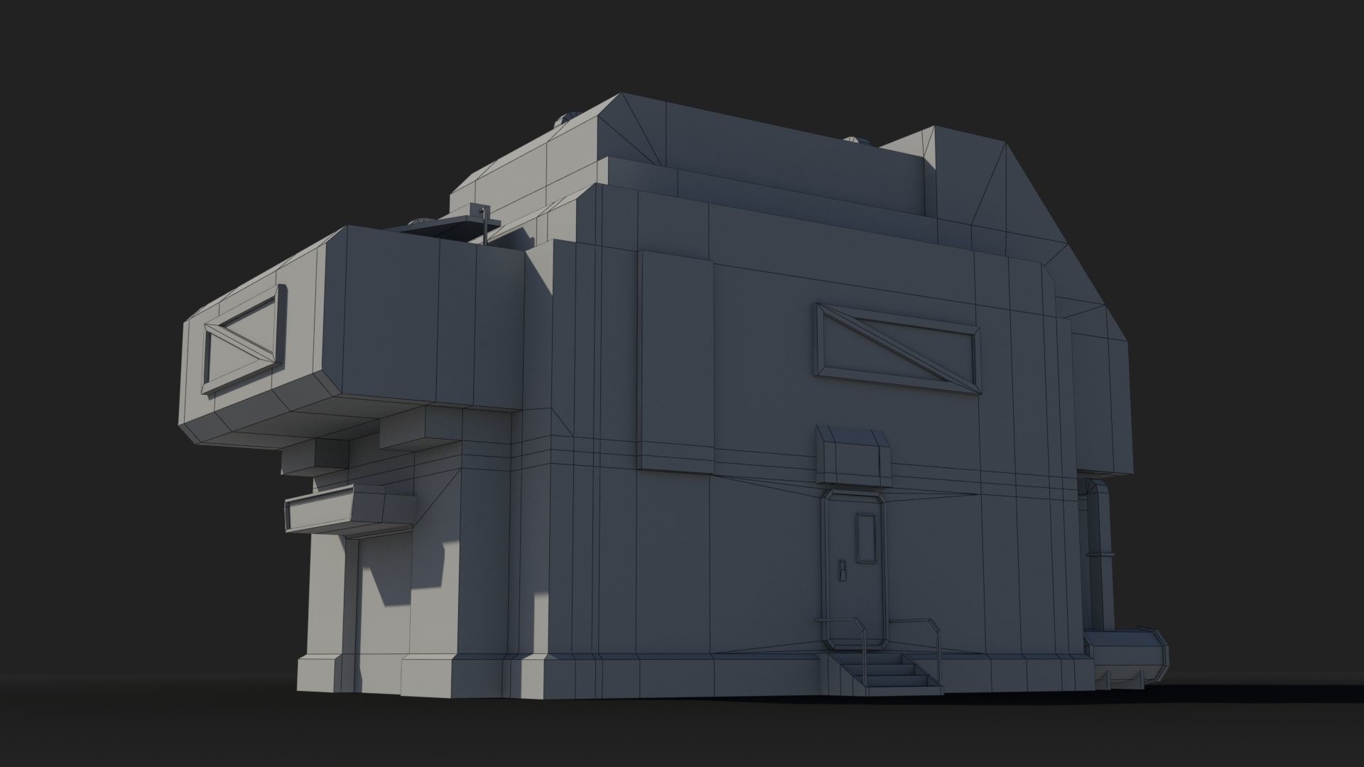 Sci-Fi Industrial x14 Low-poly 3D model_9