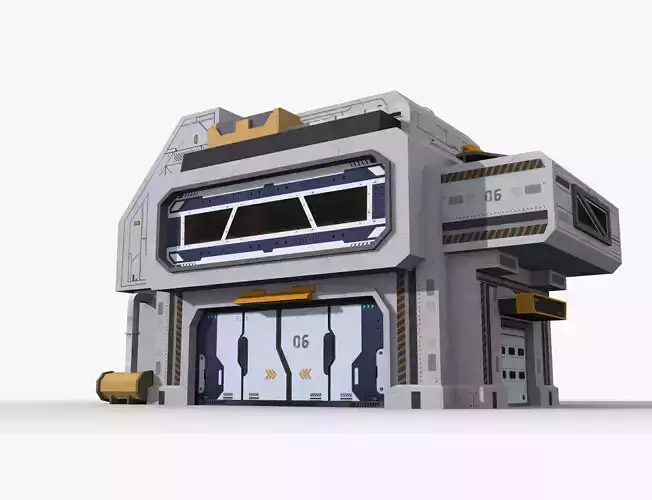Sci-Fi Industrial x14 Low-poly 3D model