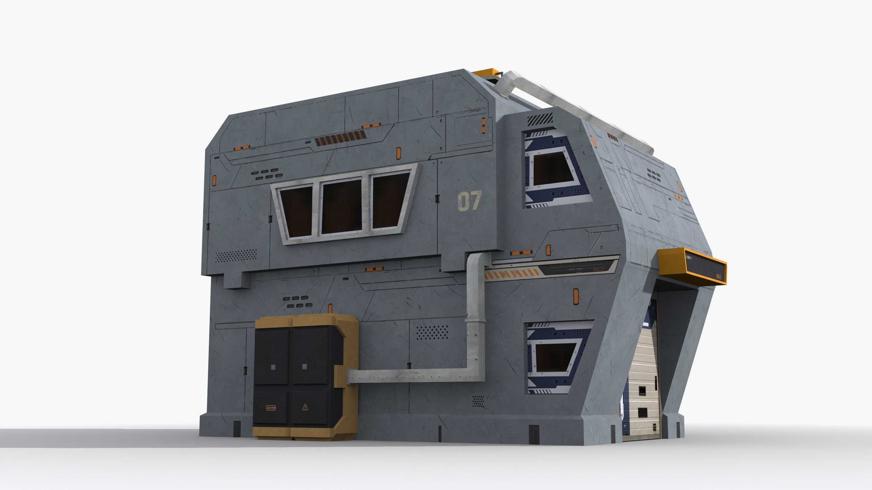 Sci-Fi Industrial x15 Low-poly 3D model_4