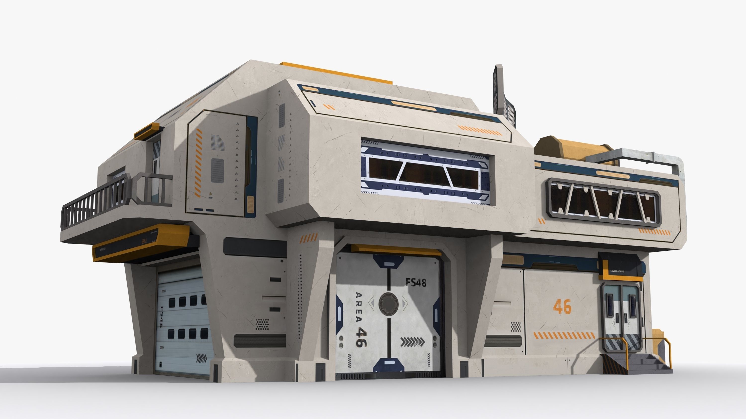 Sci-Fi Industrial x16 Low-poly 3D model_2