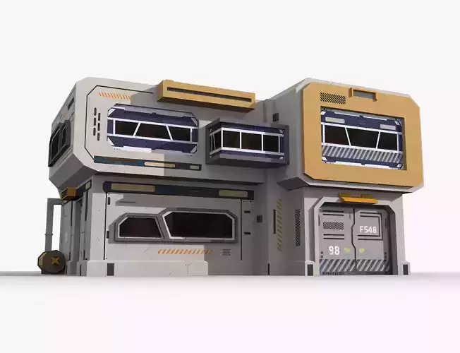 Sci-Fi Industrial x17 Low-poly 3D model
