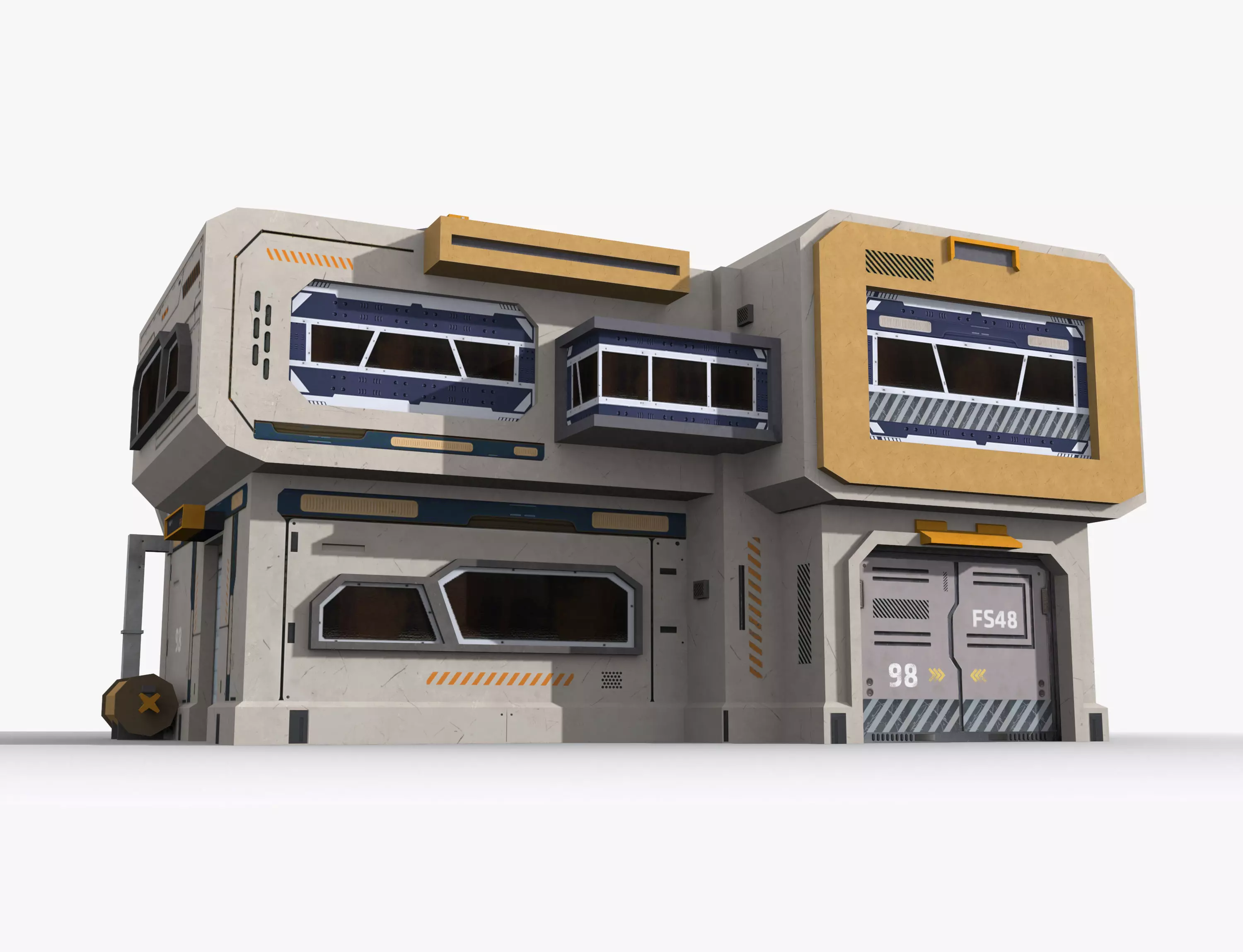 Sci-Fi Industrial x17 Low-poly 3D model_0
